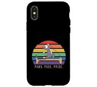 Reformer Pilates gato amante LGBT divertido animal Paws Pose Pride Carcasa para iPhone X/XS