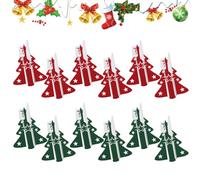 REFORUNG 12 PCS Porta Cubiertos Navideños Bolsas para Cubiertos de Navidad en Forma de Árbol de Navidad Porta Cucharas Navideños de Tela No Tejida Bolsita para Cubiertos de Navidad - Rojo y Verde