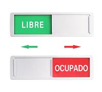REFORUNG Cartel de LIBRE y OCUPADO Letrero de Deslizante LIBRE/OCUPADO 17.5x5cm Signo de Privacidad Magnético Señal de Privacidad con 2 Almohadillas Adhesivas para Baño Conferencia Hoteles Hospital