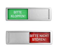 REFORUNG Klopfen-Bitte Nicht Stören Schild Türschilder Schiebeschild AcrylKunststoff Privatsphäre Türschild Klebeschild mit Schieber Festhaltemagneten