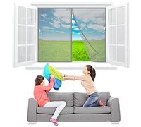 Reforzado Mosquitera Magnética Para Ventanas 135x75 cm Mosquitera Ventanas Magnetica Con Gancho De Fotograma Completo & Lazo Evita el Paso de Insectos - Gris Z