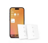 Refoss Interruptor de Persianas WiFi con Apple HomeKit, Interruptor de Cortina Táctil Inteligente con Control Porcentual y Temporizador, LED Controlable, Compatible con Siri, Alexa, Google, 2 Piezas