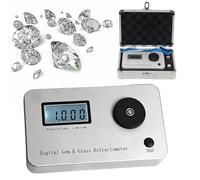 Refractómetro de gemas portátil, alta precisión, precisión de 0,001, pantalla LCD, error de ±0,005, herramienta profesional de aprendizaje y prueba de gemas de joyería for principiantes