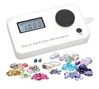 Refractómetro de piedras preciosas, probador digital de joyas, herramientas de identificación con gran pantalla LCD retroiluminada, índice de refracción 1.300-3.000/error: +-0.005/precisión: 0.001