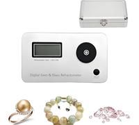 Refractómetro digital portátil de piedras preciosas, probador de gemas de mano con pantalla LCD, error de medición: ±0.005/precisión: 0.001/índice de refracción 1.300-3.000, for joyería