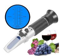 Refractómetro for vino de uva 3 en 1, 0-25% de alcohol, 0-40% Brix, 0-25 ° Baume', medidor de concentración con ATC for elaboración de cerveza y vino