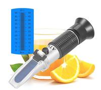 Refractómetro portátil de 0-50% Brix, medidor concentración azúcar con ATC for alimentos, jugos, mermeladas frutas, miel y bebidas