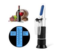 Refractómetro, Refractómetro portátil for medir la concentración de Alcohol y azúcar en Vino, densitómetro for 0-25% Cerveza 0-40 Brix Uvas