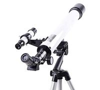 Refractor astronómico Compacto de 50 mm para niños Principiantes, monocular Infantil para Exteriores, Educativo, catalejo Blanco, con Soporte para teléfono y Filtro Lunar.