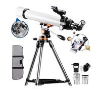 Refractor astronómico de 70 mm de Apertura y 300 mm con buscador Rojo niños. Doble Comodidad.