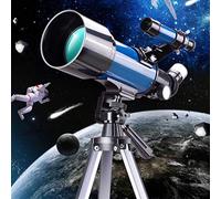Refractor astronómico de 70 mm de Apertura y 400 mm de Montura AZ para niños, Adultos y Principiantes, portátil para Viajes, con Bolsa de Transporte y trípode.