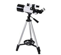 Refractor astronómico Kiyte, óptica Multicapa, Objetivo Grande de 70 mm, portátil con trípode Ajustable, para niños, Adultos y Principiantes, Color Blanco
