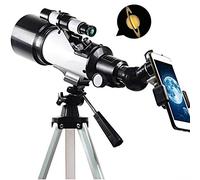 Refractor astronómico Ultra HD con trípode Ajustable y Adaptador para teléfono, fácil de Montar y Usar, portátil para Adultos y Principiantes. Doble Comodidad.
