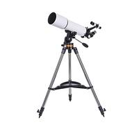 Refractor Compacto de 80 mm para Principiantes, telescopio astronómico para niños y Adultos, monocular Espacial, con 2 oculares, Color Blanco.