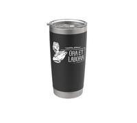 Refrán latino - Ora et Labora Vaso térmico de acero inoxidable de doble pared