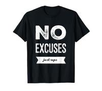 Refranes de Gimnasio Divertidos sin Excusas Solo repeticiones Levantamiento Gimnasio Entrenamiento Camiseta