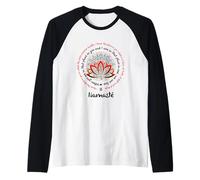 Refranes de meditación para Profesores de Yoga Namaste We Are One Lotus Camiseta Manga Raglan