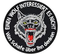 Refranes Parche con divertito texto Parche divertido con texto en alemán DIY aplicable para Al lobo no le importa lo que las ovejas piensen de él- Patch)