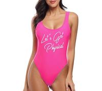 Refreedom 80/90 Corte Alto Espalda Baja Bodysuit Neón Trajes de Baño para Mujeres Mujeres Traje de Baño, Letter Rose, S