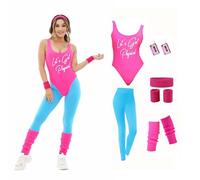 Refreedom 8090 Traje da Lavoro per Le Donne nion Leggings Orecchini Fascia di Testa Fascia di Polso 808 Accessori (Rosa, S)