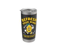 Refresca tu mente con el diseño de limón feliz Vaso térmico de acero inoxidable de doble pared