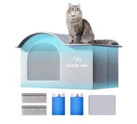 Refrescante Refugio para Gatos de Aluminio: Refugio portátil Aislado en Aluminio, Transpirable y Soldado de Resistente | Sombreado de Que se resiste a Las lágrimas, Refugio Espacioso, un c