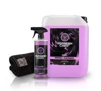 Refresh Cars Limpia Llantas 5,5 L + Spray 500 ml - Desengrasante Potente sin Ácidos. Elimina Ferodo y Grasa. Seguro para Aluminio, Acero y Cromados. Gran Formato Taller