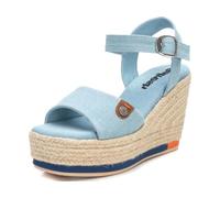 REFRESH - Sandalia cierre de hebilla para mujer, color: azul, talla: 38
