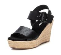 REFRESH | Sandalias de Cuña Refresh para Mujer - Alpargatas con Cuña en Color negro - Yutes de cuña con Cierre de Hebilla - Espadrilles de Estilo Casual - Cuña Media - De Alta Calidad - Modelo 171880