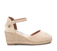 REFRESH Sandalias de Piel 170770 Beige -Altura cuña 8cm-
