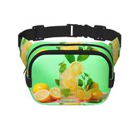 Refreshing Lemonade Fitness - Riñonera de viaje moderna e informal, riñonera cuadrada de doble capa, color negro, talla única, Negro, One Size