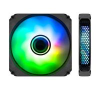 CoolBox Infinity - Ventilador PC 120mm, Ultrasilencioso, ARGB Efecto Túnel de Colores, Fan 120mm, 1000 RPM, 46,27 CFM - Negro
