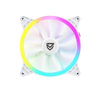 Nfortec Draco X 140mm A-RGB Fan White, Ventilador Suplementario Blanco para PC Iluminación RGB Personalizable, MAX 1300 RPM, Rodamientos Hidraulicos, 12V 0,26A +-20%,4 Tornillos instalación