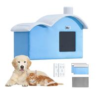 Refrigeración de la casa para Gatos al Aire Libre - Tienda de Gatitos, aislada, portátil, Refugio Plegable, casa de Perrera con Bolsillos absorbentes y Bolsa de Hielo para Gatos, Perros