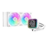 Refrigeración líquida DeepCool LD240 ARGB 2x120mm, display consumo, sockets Intel/AMD, blanca