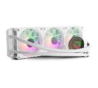 NOX XTREME PRODUCTS HUMMER M-360 - Refrigeración líquida ARGB para Intel y AMD, 3 ventiladores 120 mm PWM, bomba con base de cobre y efecto espejo infinito, radiador triple de aluminio, blanco