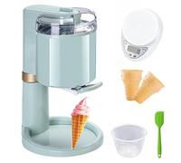 Refrigerador compacto con compresor, capacidad de 1 litro para helados y postres, operación simple con un botón, báscula electrónica, congelación en 10 minutos
