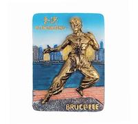 Refrigerador con imán para Recuerdos de Viaje, Fridge Magnets 3D Bruce Lee Hongkong China Souvenir Gift Home Decoration 1.97x2.76 Inches