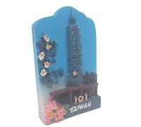 Refrigerador con imán para recuerdos de viaje, Taipei 101 Building -Taipei Financial Center Taiwan 3D Travel Souvenir Gift,Home & Kitchen Decoration Magnetic Sticker,Taipei Taiwan China