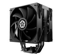 ENERMAX ETS-T41D - Ventilador para CPU (indicador de estado digital, 2 cuchillas de 120 mm PWM, rodamientos FDB, 4 tubos de calor lacados de 6 mm, TDP 220 W, incluye Dow Corning TC-5888, AMD AM5/AM4