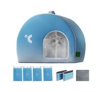 Refrigerador de almacenamiento frío para el calor | Perros Refugio - Caseta grande resistente a la intemperie para mascotas con refrigeración inteligente de larga duración para el salón para un