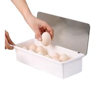Refrigerador de contenedores de huevos, almacenamiento de encimera de soporte, organizador de caja transparente con tapa para refrigerador, despensa de la cocina, apartamento, cajón, gabinete, congela