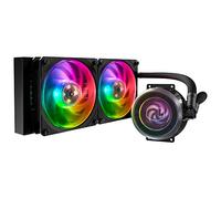 Refrigerador de líquido Cooler Master MasterLiquid ML240P Mirage, refrigerador de líquido Todo en uno (AIO), radiador de 240 mm, 2 Ventiladores PWM SF120R ARGB de 120 mm, Bomba Transparente RGB