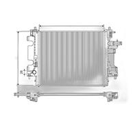 Refrigerador de motor VALEO para Renault Twingo, 398 mm - 350 mm, Aluminio