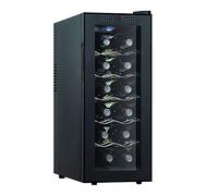Refrigerador de Vino de 12 Botellas con luz Interior led, termostato Ajustable 50-64 ° F, diseño Compacto para la Barra de Cocina del hogar o Entretenimiento de Fiesta