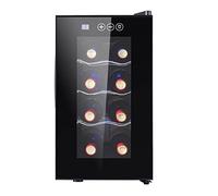 Refrigerador De Vinos - 23 Litros / 8 Botellas, 8-18 °C, Bajo Nivel De Ruido: 26 Db, Tres Niveles De Estantes Metálicos, Iluminación Led, Refrigerador De Bebidas Bajo Encimera Negro, Protección Uv, E