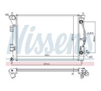 Radiador de agua Aletas refrigeración soldadas 675038 NISSENS para HYUNDAI KIA
