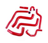 Refrigerante Manguitos Compatible con VW para Golf para GTI MK2 1.8 8V 1987 1988 1989 1990 1991 Kit De Mangueras De Calentador De Radiador De Silicona 8 Piezas 3 Capas(Red)