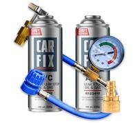 Refrigerante sustitutivo CARFIX r1234yf para sistemas de aire acondicionado de automóviles: 1 lata 5 en 1 y 1 lata 3 en 1, 235 g, manguera con manómetro, adaptador.