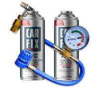 Refrigerante sustitutivo CARFIX r134a para sistemas de aire acondicionado de automóviles: 1 lata 5 en 1 sustitutivo r134a y manguera con manómetro, 235 g.
